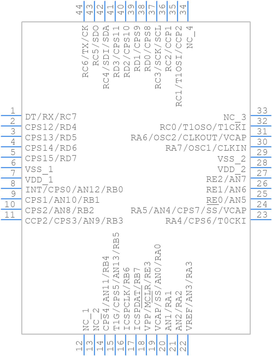 PIC16LF724-I/PT - Microchip - PCB symbol