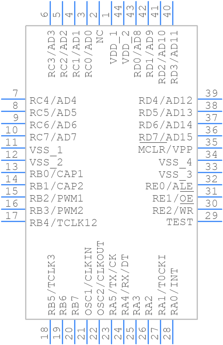 PIC17C43-33I/L - Microchip - PCB symbol