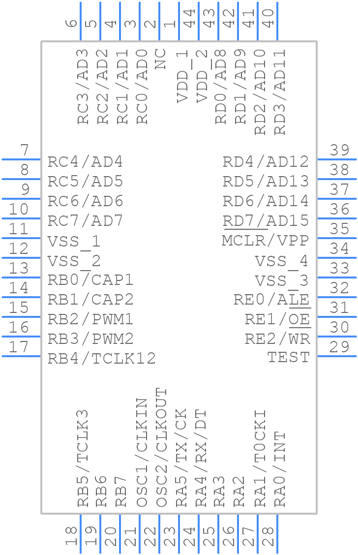 PIC17C44-16/L - Microchip - PCB symbol