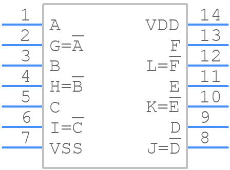 CD40106BH - Rochester Electronics - PCB symbol