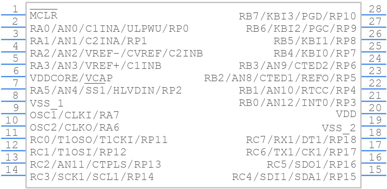 PIC18F24J11-I/SO - Microchip - PCB symbol