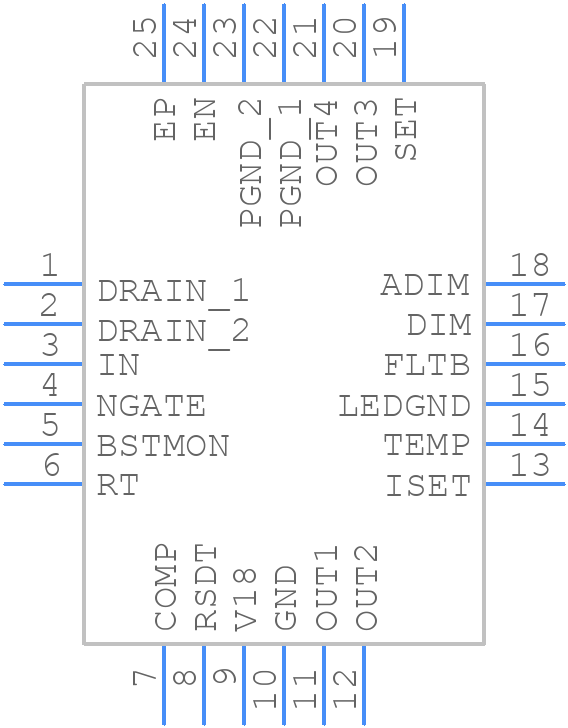 MAX25511ATGA/V+ - Analog Devices - PCB symbol