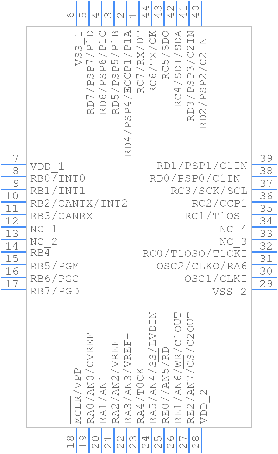 PIC18F458-I/L - Microchip - PCB symbol