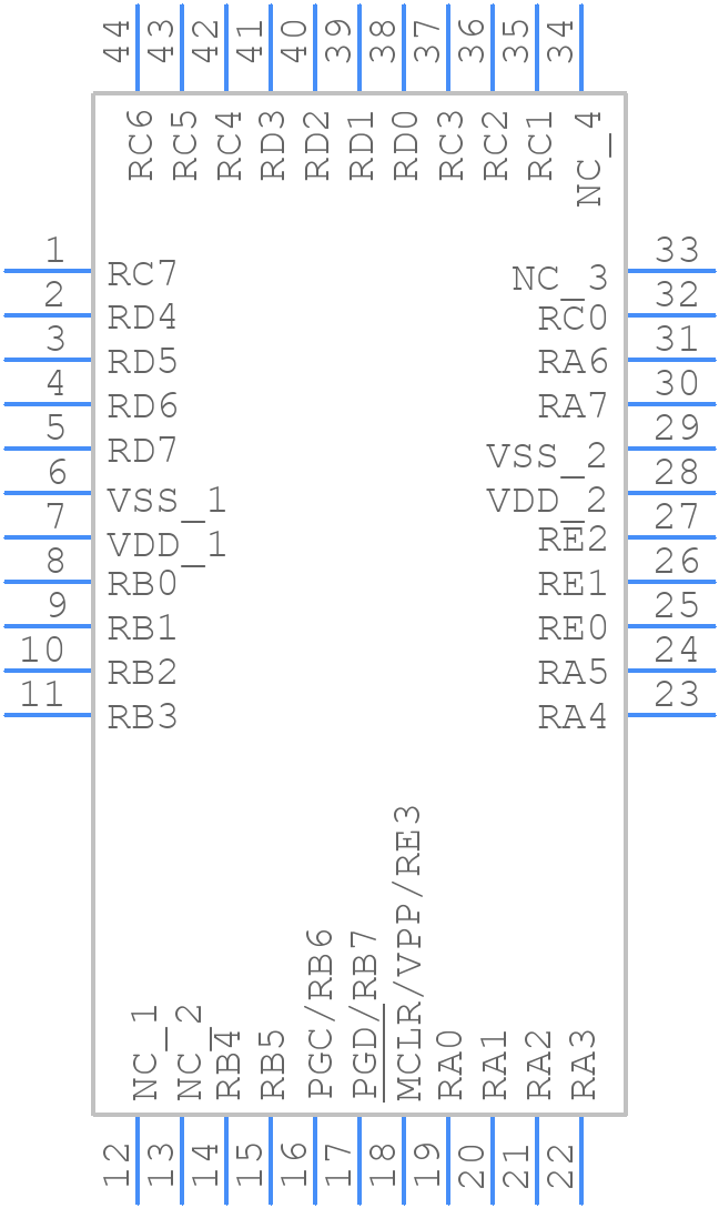 PIC18F45K22-E/PT - Microchip - PCB symbol