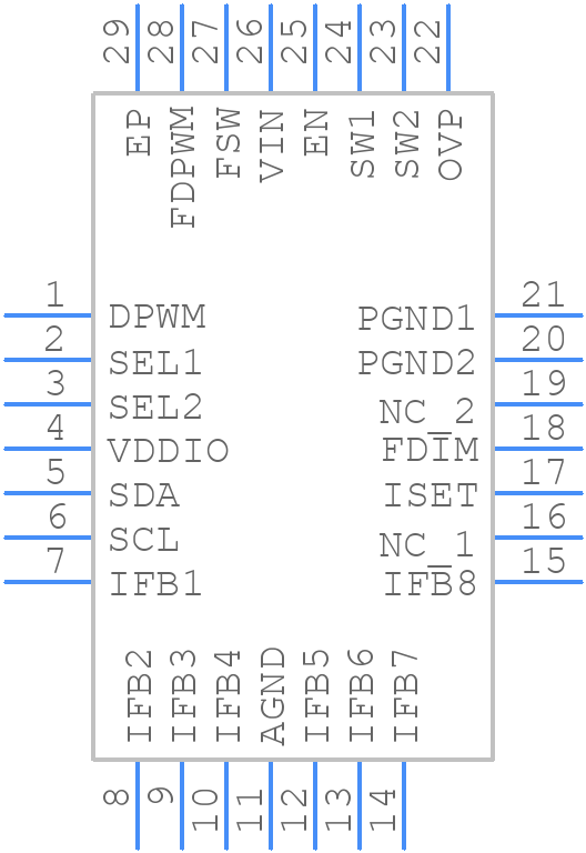 TPS61195RUYR - Texas Instruments - PCB symbol
