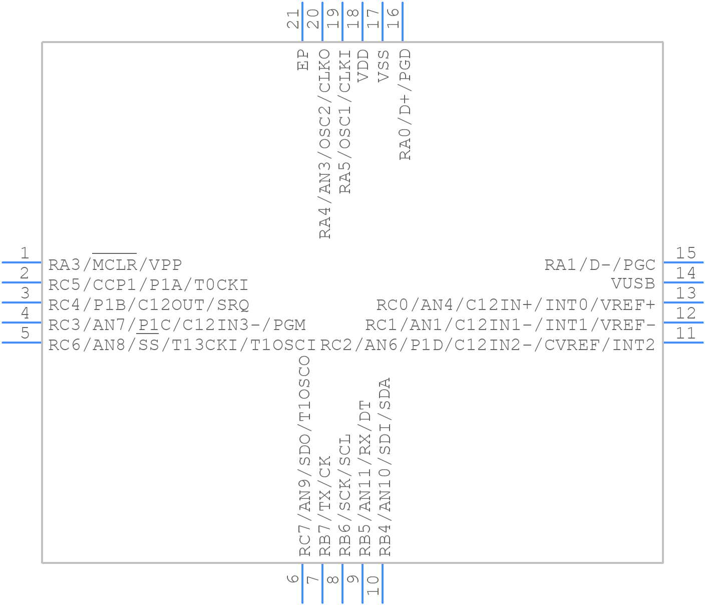 PIC18LF13K50-I/MQ - Microchip - PCB symbol