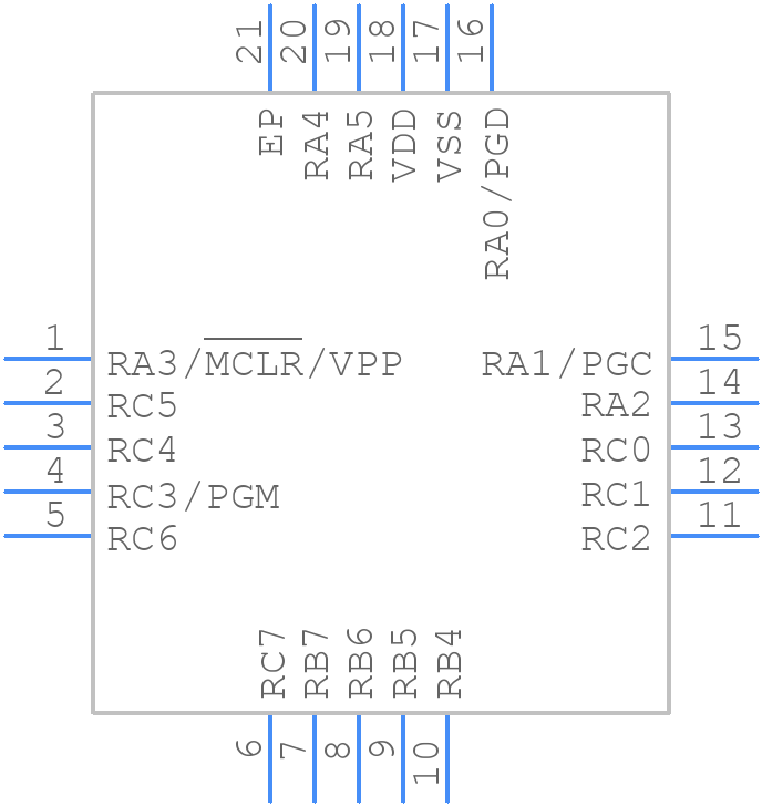 PIC18LF14K22-I/ML - Microchip - PCB symbol