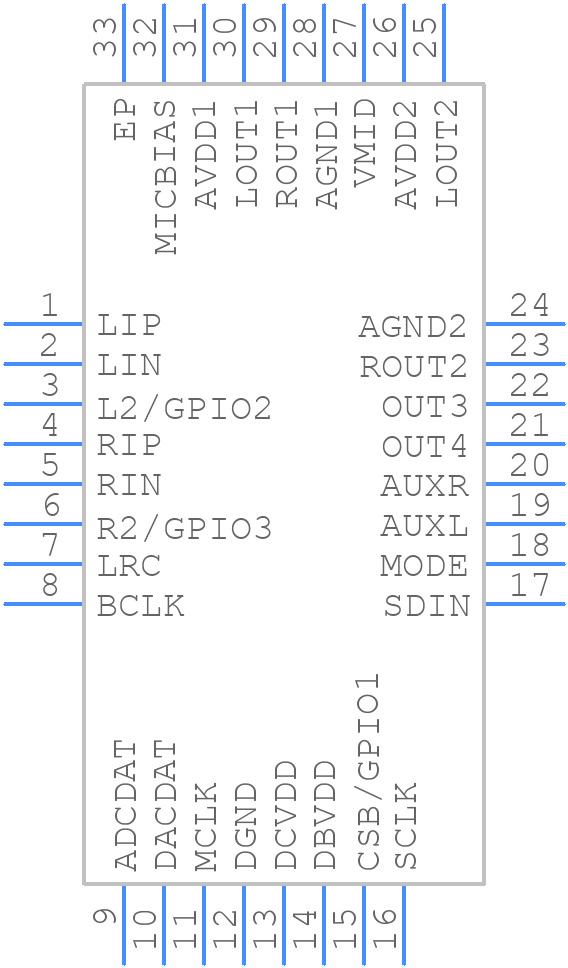 WM8983GEFL - Cirrus Logic - PCB symbol
