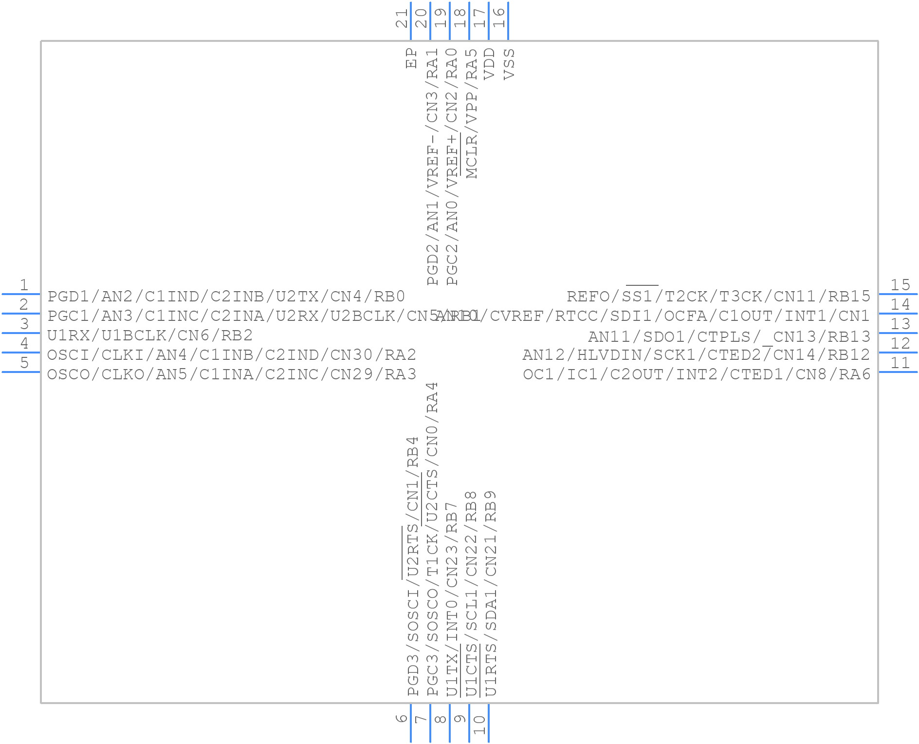 PIC24F08KA101-I/MQ - Microchip - PCB symbol