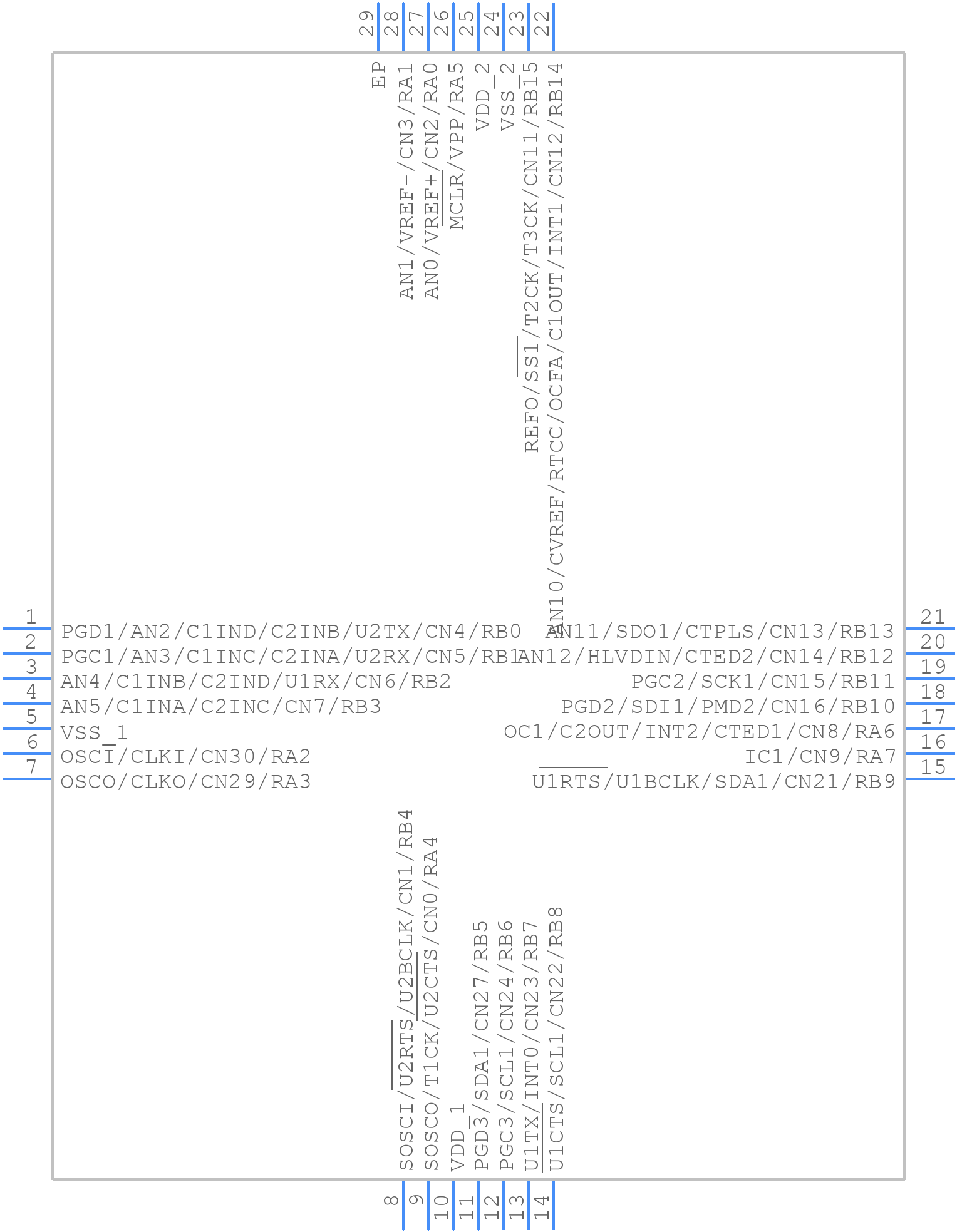 PIC24F08KA102-I/ML - Microchip - PCB symbol
