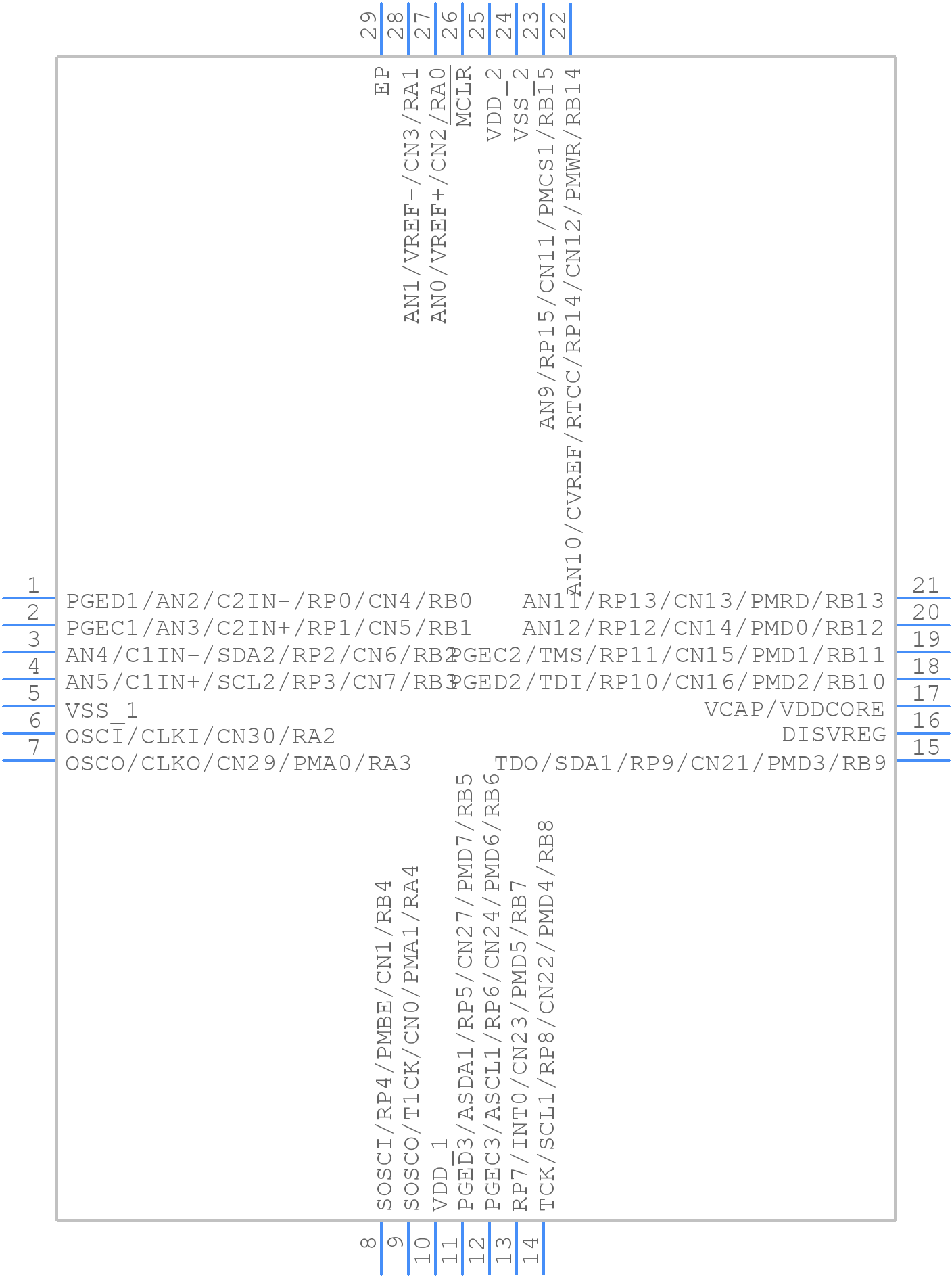 PIC24FJ48GA002-I/ML - Microchip - PCB symbol