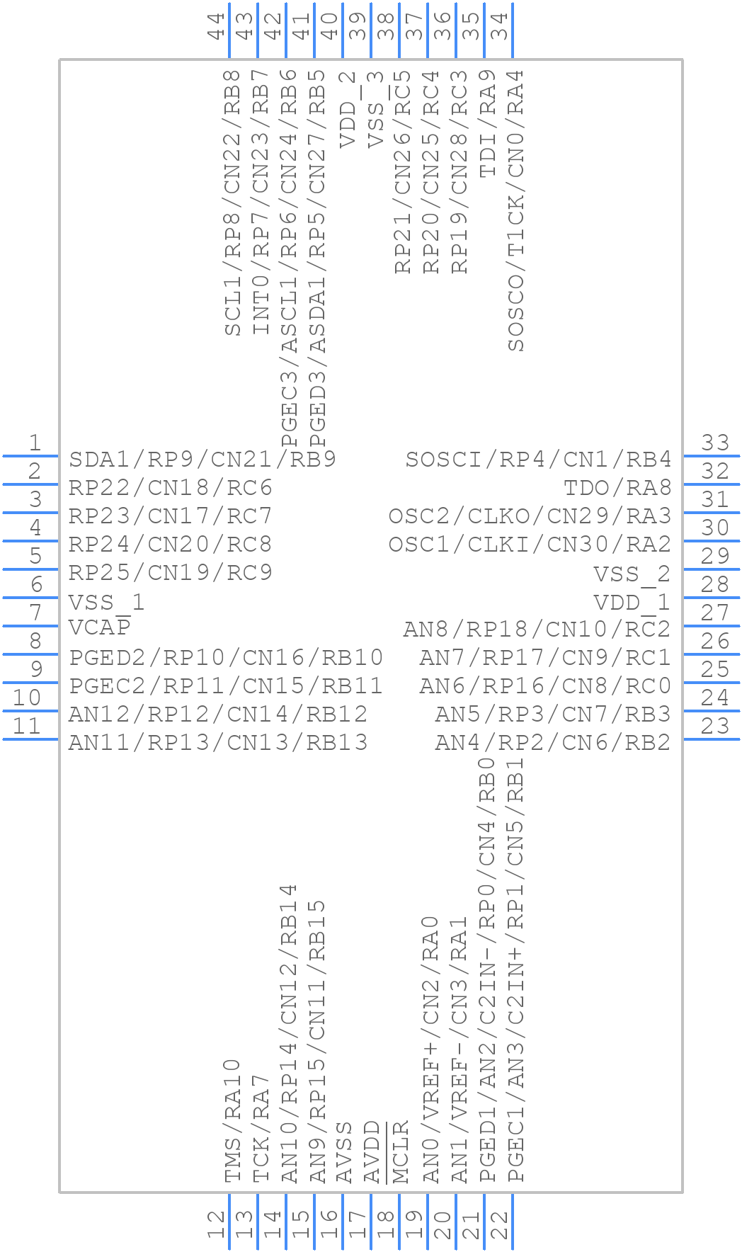 PIC24HJ16GP304-I/PT - Microchip - PCB symbol
