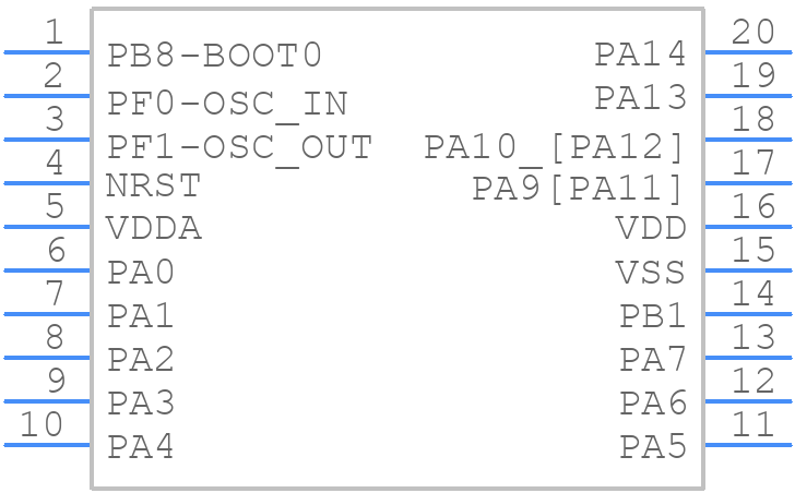 STM32F042F4P6TR - STMicroelectronics - PCB symbol