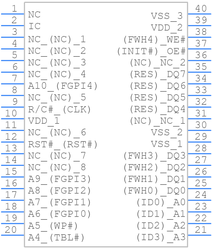 SST49LF008A-33-4C-EIE - Microchip - PCB symbol