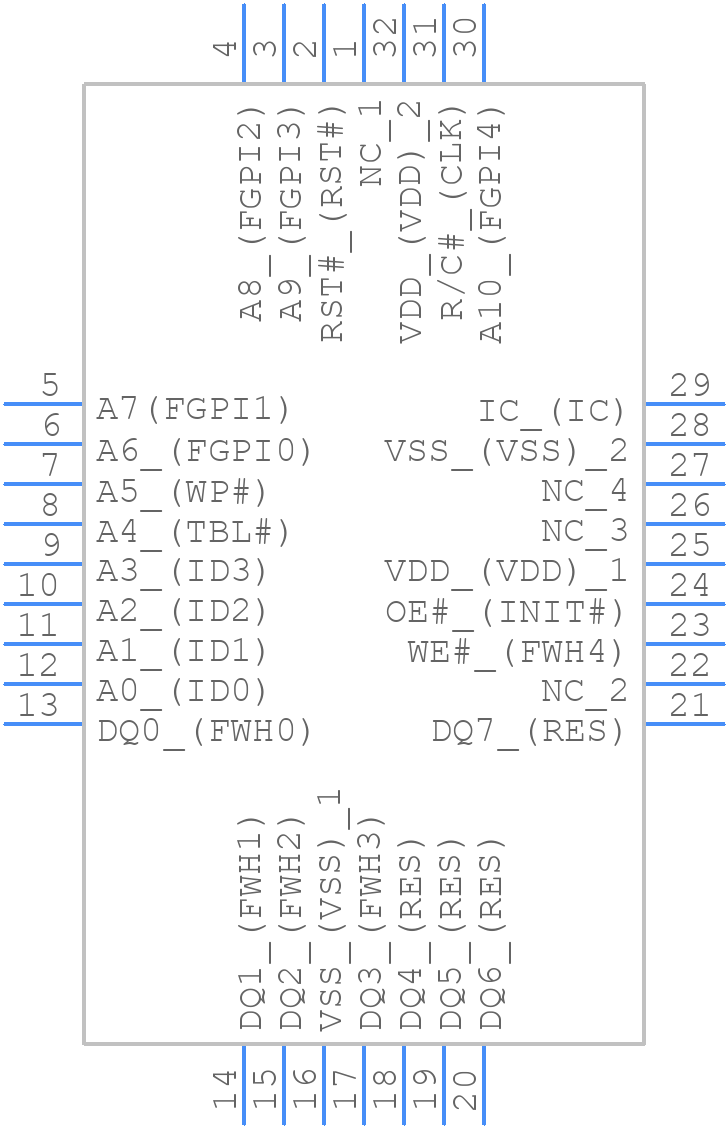 SST49LF008A-33-4C-NHE - Microchip - PCB symbol