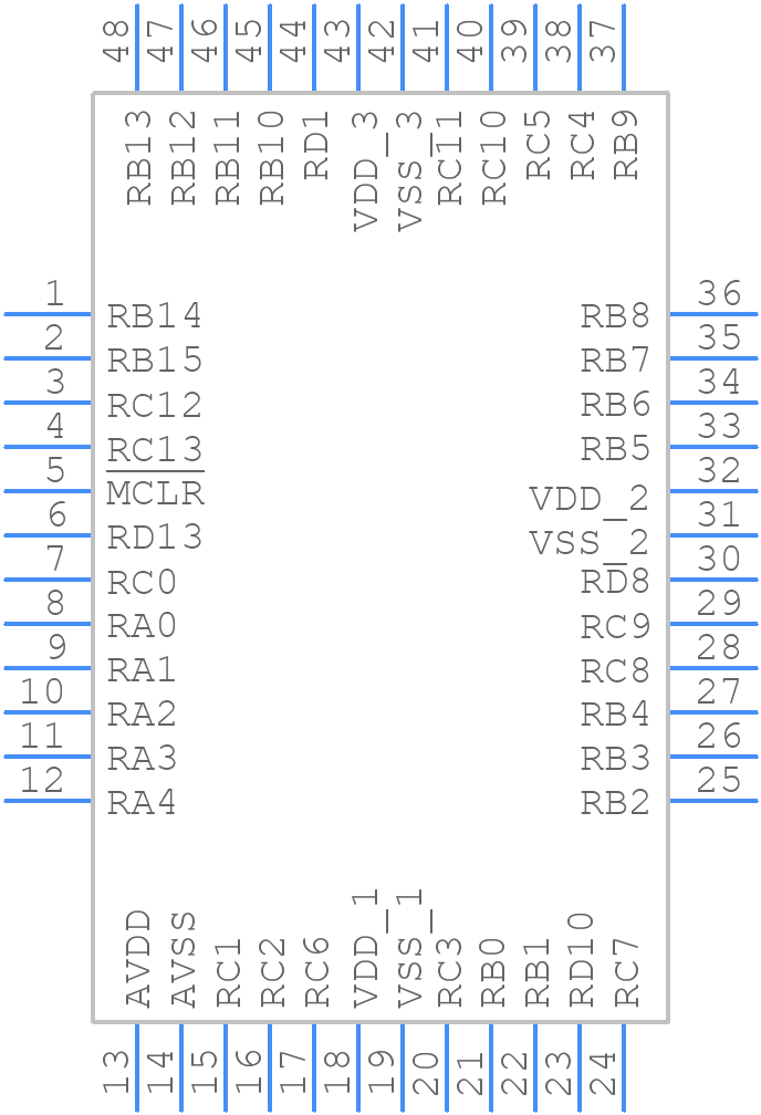dsPIC33CK512MP605T-I/PT - Microchip - PCB symbol