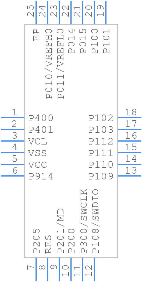 R7FA2E2A32DNK - Renesas Electronics - PCB symbol