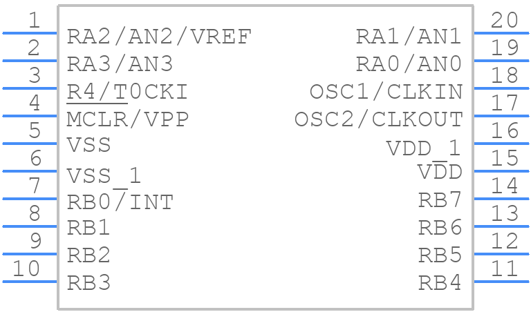 PIC16C622A-20I/SS - Microchip - PCB symbol