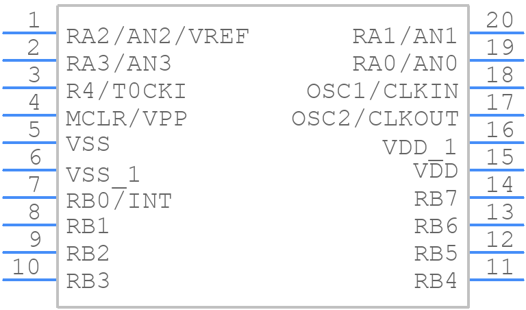 PIC16CE625-04/SS - Microchip - PCB symbol