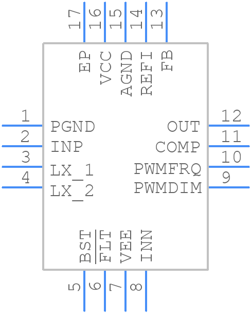 MAX25610BATE/VY+ - Analog Devices - PCB symbol