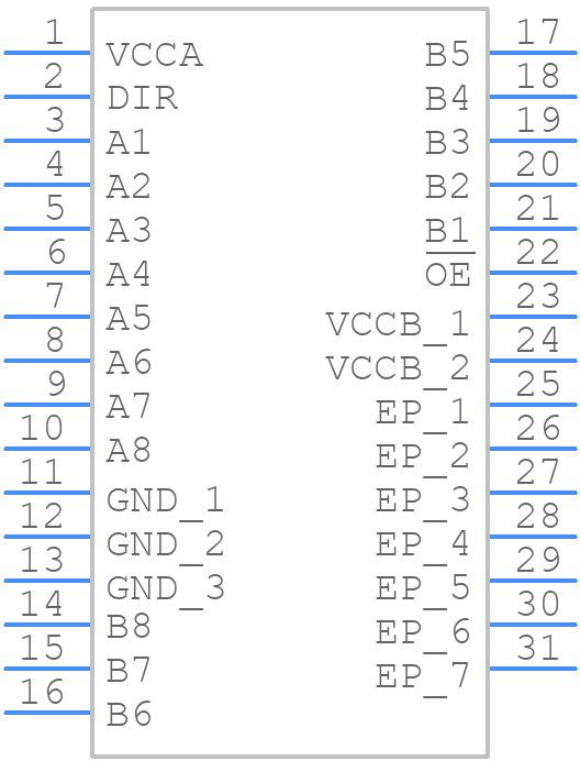 74AVCH8T245RHLRG4 - Texas Instruments - PCB symbol