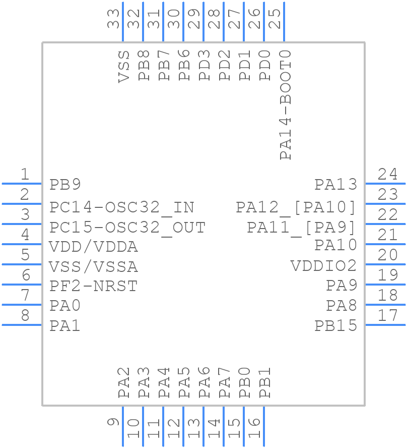 STM32G0B1KCU7 - STMicroelectronics - PCB symbol