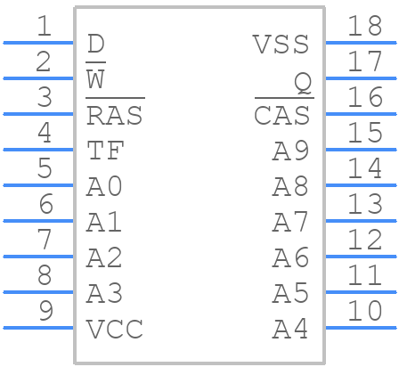 TMS4C1024-80N - Texas Instruments - PCB symbol