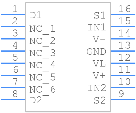 DG401DYZ - Renesas Electronics - PCB symbol