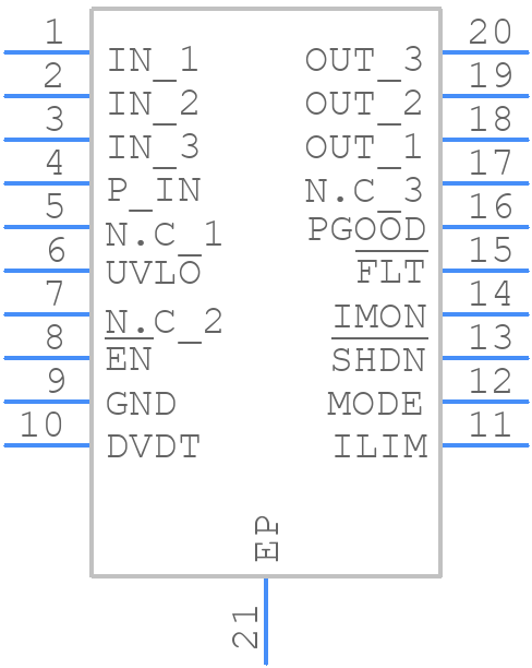 TPS16530PWPR - Texas Instruments - PCB symbol