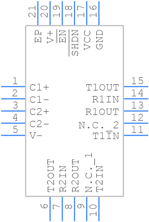 MAX3222ECTP+ - Analog Devices - PCB symbol