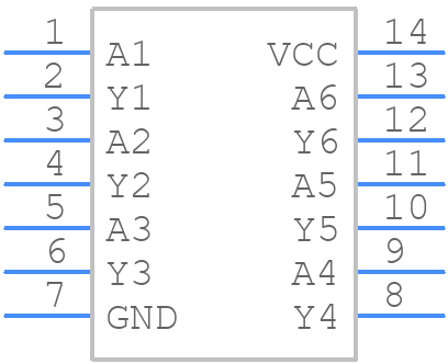 MM74HCU04N - Rochester Electronics - PCB symbol