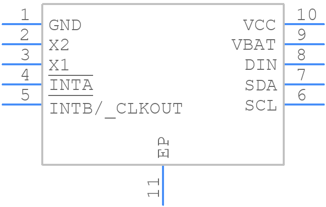 MAX31331TETB+ - Analog Devices - PCB symbol