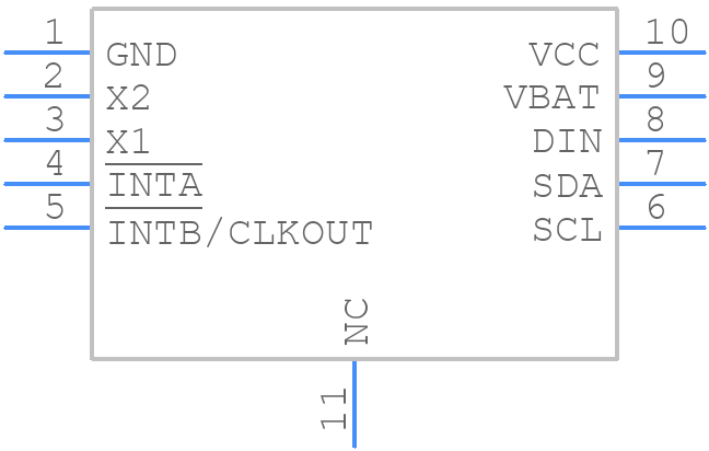 MAX31331TETB+T - Analog Devices - PCB symbol