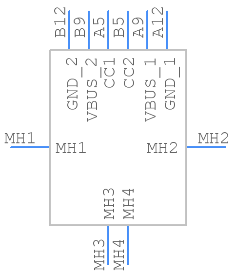 USB4140-GF-0230-C - GCT (GLOBAL CONNECTOR TECHNOLOGY) - PCB symbol