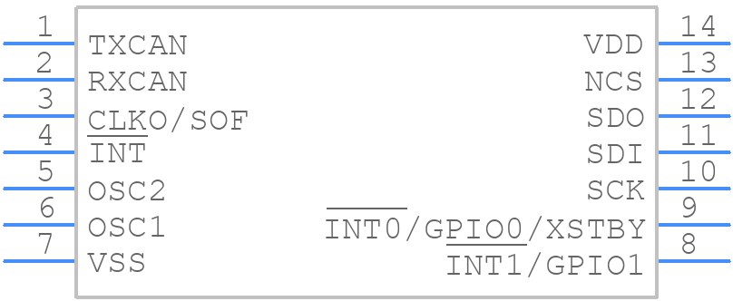 MCP2518FDT-E/SLVAO - Microchip - PCB symbol