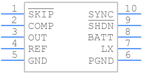 MAX1820XEUB+ - Analog Devices - PCB symbol