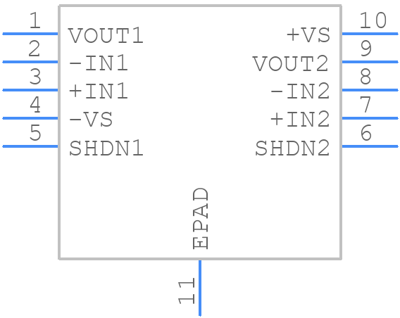 ADA4099-2HCPZ - Analog Devices - PCB symbol
