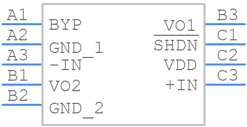 LM4995TMX/NOPB - Texas Instruments - PCB symbol