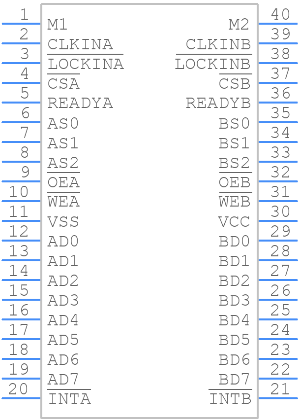 TMS9650NL - Texas Instruments - PCB symbol