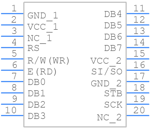 CU20029-UW1J - NORITAKE ITRON - PCB symbol