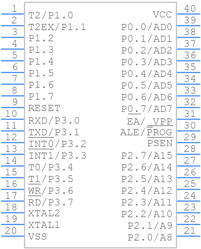 SAB-C501G-1RP - SIEMENS - PCB symbol