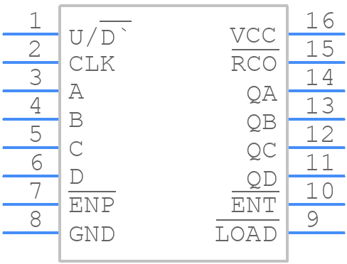 SN74LS669N - Texas Instruments - PCB symbol
