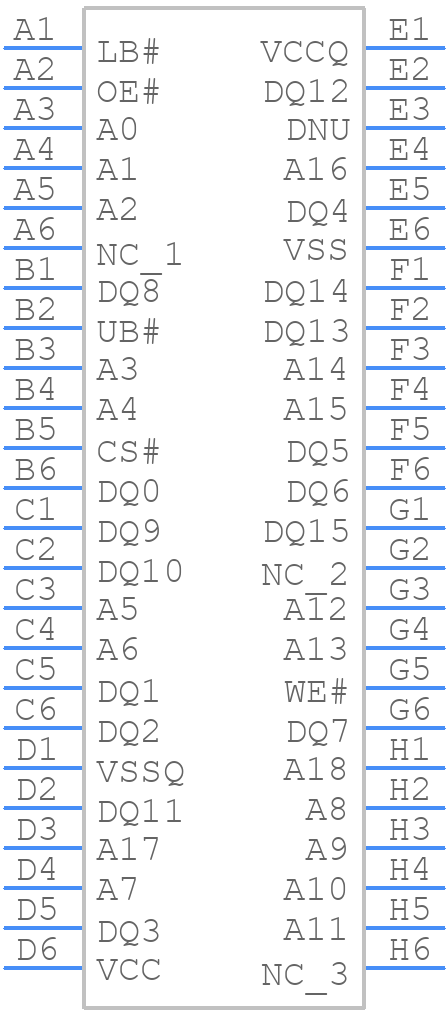 AS1C512K16PL-70BIN - Alliance Memory - PCB symbol
