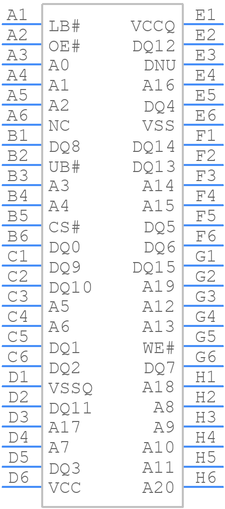 AS1C2M16P-70BIN - Alliance Memory - PCB symbol