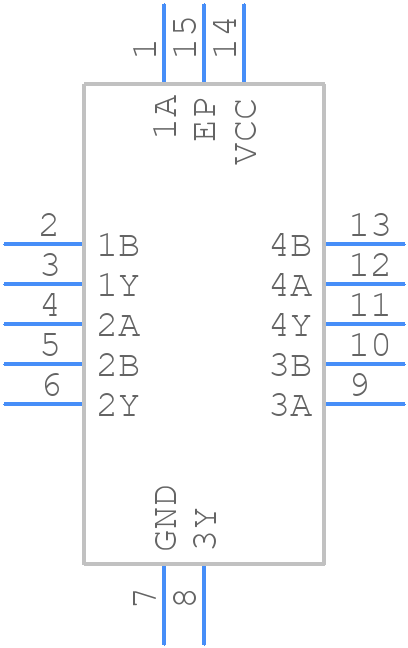 SN74AHCT08RGYR - Texas Instruments - PCB symbol
