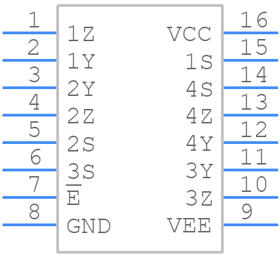 CD74HC4316ME4 - Texas Instruments - PCB symbol