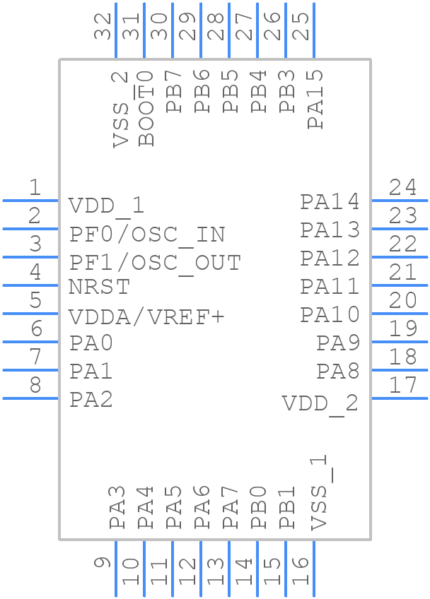 STM32F334K6T7 - STMicroelectronics - PCB symbol