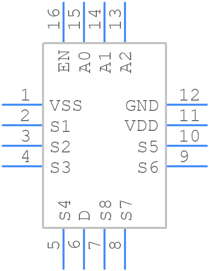 TMUX1108RSVR - Texas Instruments - PCB symbol