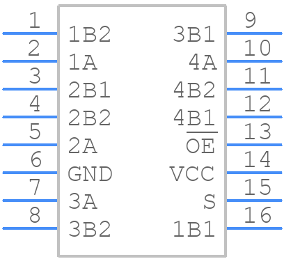 SN74CBTLV3257RSVR - Texas Instruments - PCB symbol