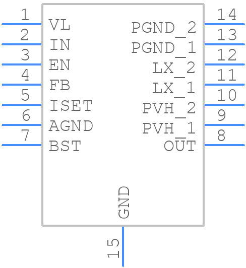 MAX17250ATD+ - Analog Devices - PCB symbol